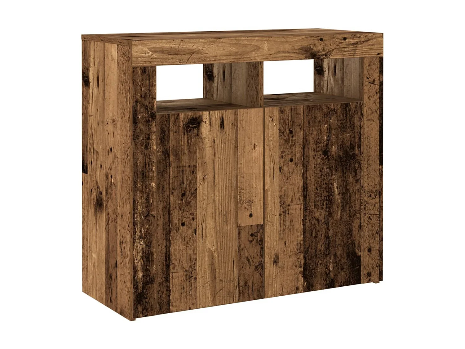 Buffet aparador cômoda armário organizador unidade cozinha sala sala e luzes LED madeira velha 80 x 35 x 75 cm madeira trabalhada Madeira velha 02_0031754