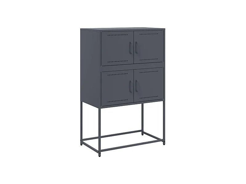 Buffet aparador cômoda armário unidade de armazenamento organizador cozinha sala sala 68,5 x 38,5 x 107 cm aço antracite 02_0029702