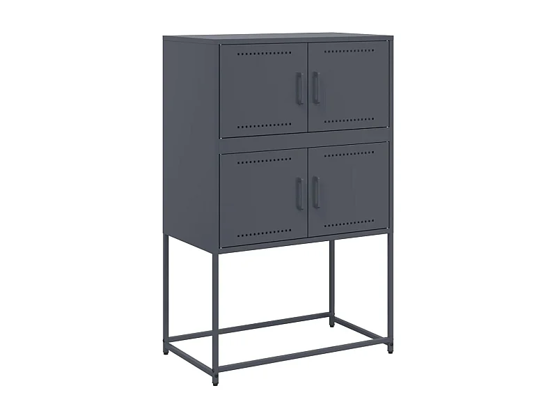 Buffet credenza cassettiera mobile contenitore organizer cucina soggiorno soggiorno 68,5 x 38,5 x 107 cm antracite acciaio 02_0029702