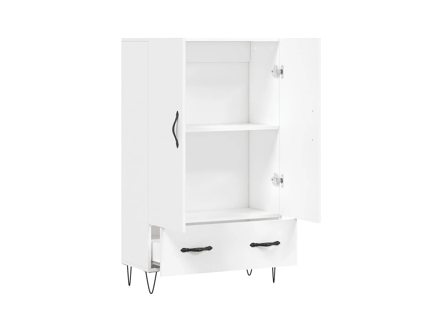 Credenza buffet cassettiera mobile contenitore organizer cucina soggiorno soggiorno alto 69,5 x 31 x 115 cm derivati ​​del legno bianco 02_0032513