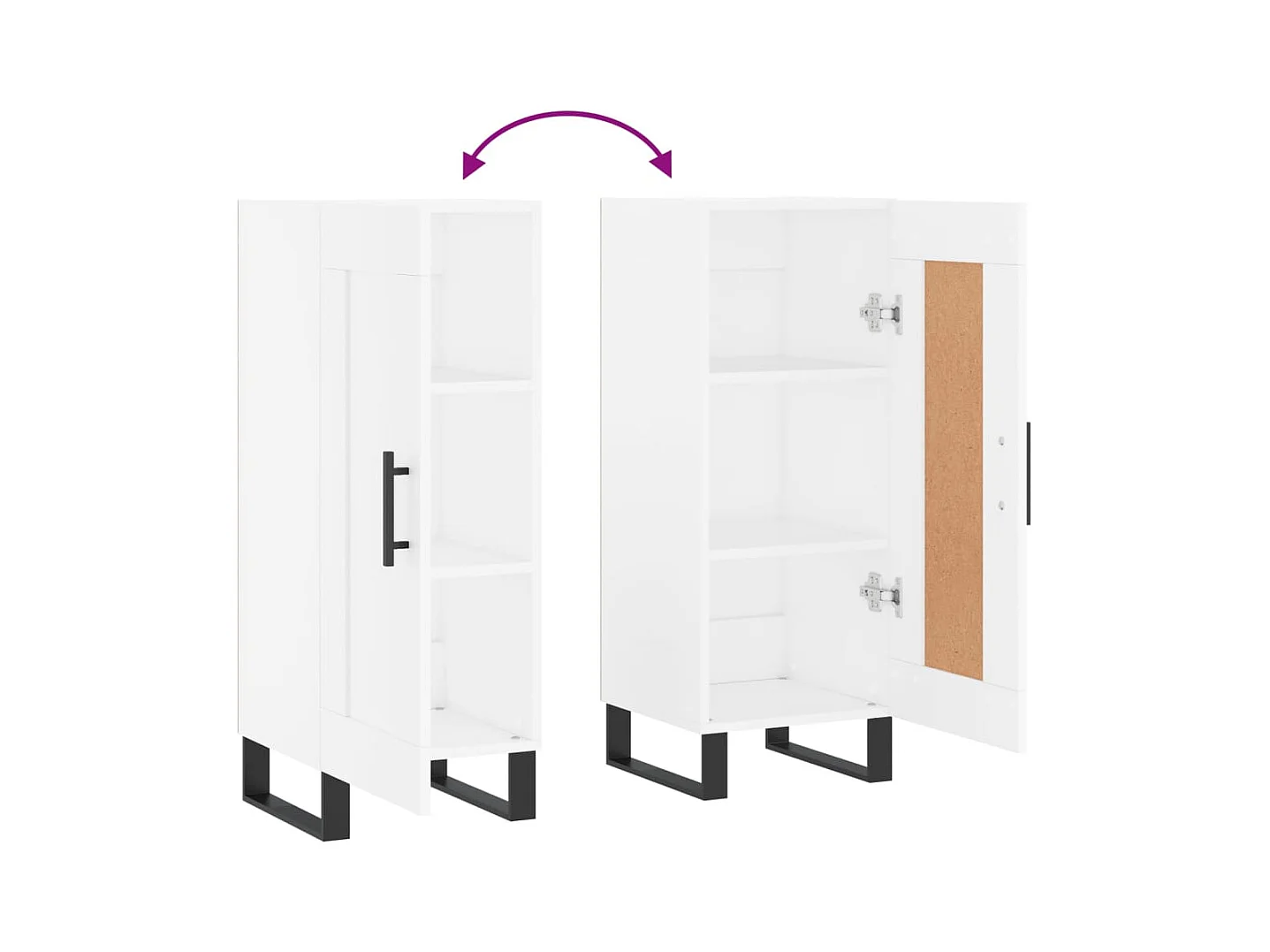 Buffet aparador cômoda armário unidade de armazenamento organizador cozinha sala sala 34,5 x 34 x 90 cm madeira trabalhada branca 02_0030251