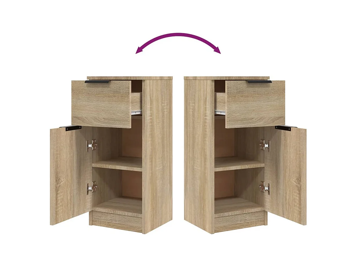 Aparador buffet cômoda armário organizador cozinha sala sala Sonoma 30 x 30 x 70 cm madeira trabalhada marrom 02_0031498