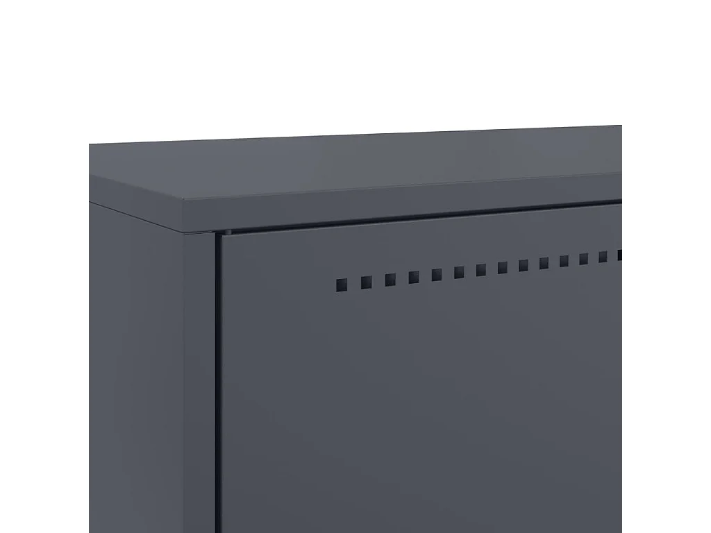 Buffet aparador cômoda armário unidade de armazenamento organizador cozinha sala sala alta 68 x 39 x 111,5 cm aço antracite 02_0032210