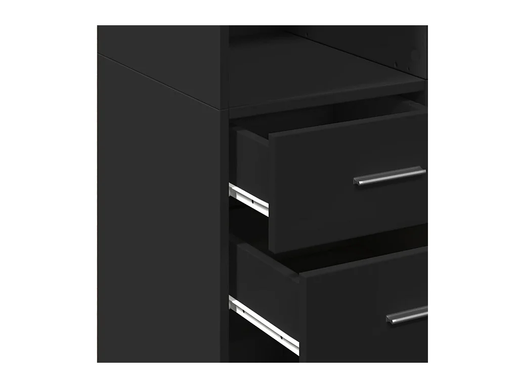 Aparador buffet cómoda armario mueble organizador cocina salón salón alto 70 x 42,5 x 185 cm madera contrachapada negra 02_0035127