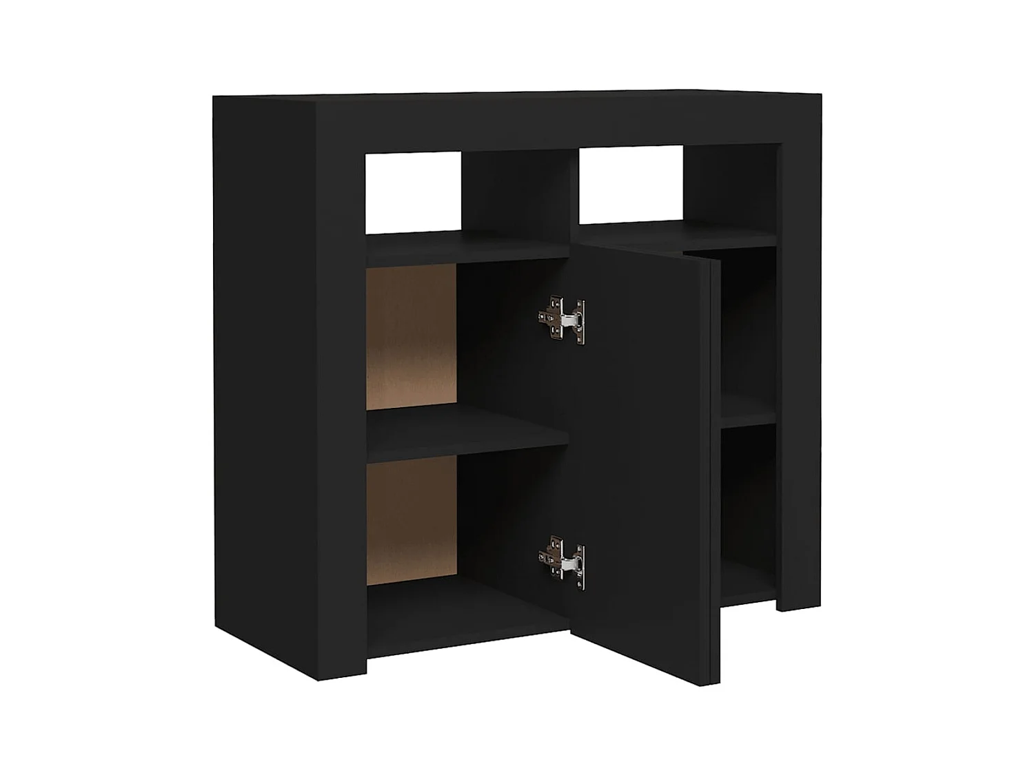 Credenza buffet cassettiera mobile contenitore organizer cucina soggiorno soggiorno con luci a LED 80 x 35 x 75 cm nero 02_0030044