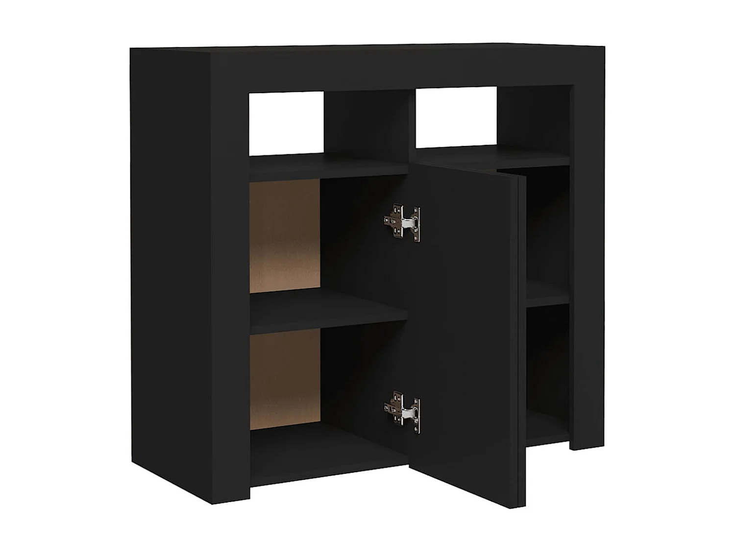 Aparador buffet cómoda armario mueble organizador cocina salón salón con luces LED 80 x 35 x 75 cm negro 02_0030044