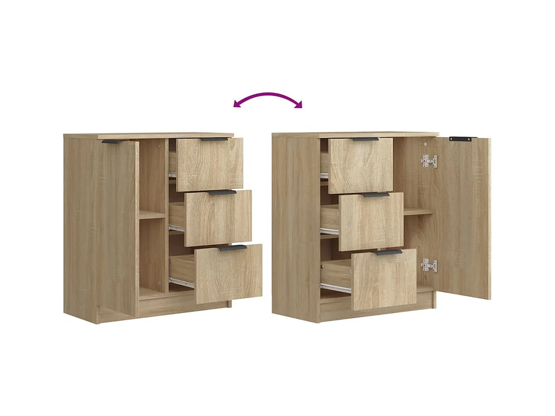 Aparador aparador cômoda armário organizador cozinha sala sala Sonoma 60 x 30 x 70 cm madeira trabalhada marrom 02_0031586