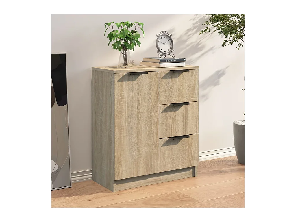 Aparador aparador cômoda armário organizador cozinha sala sala Sonoma 60 x 30 x 70 cm madeira trabalhada marrom 02_0031586