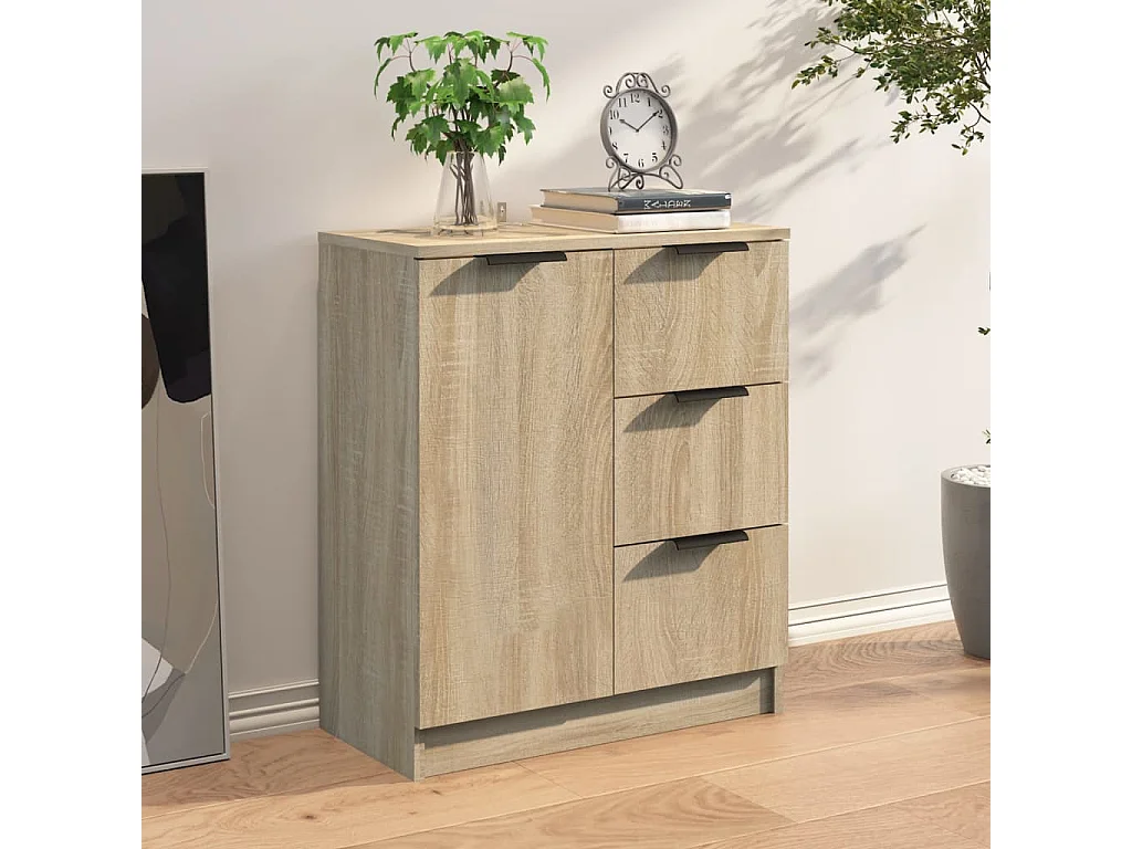 Aparador buffet cómoda armario unidad de almacenamiento organizador cocina salón salón Sonoma 60 x 30 x 70 cm madera contrachapada marrón 02_0031586