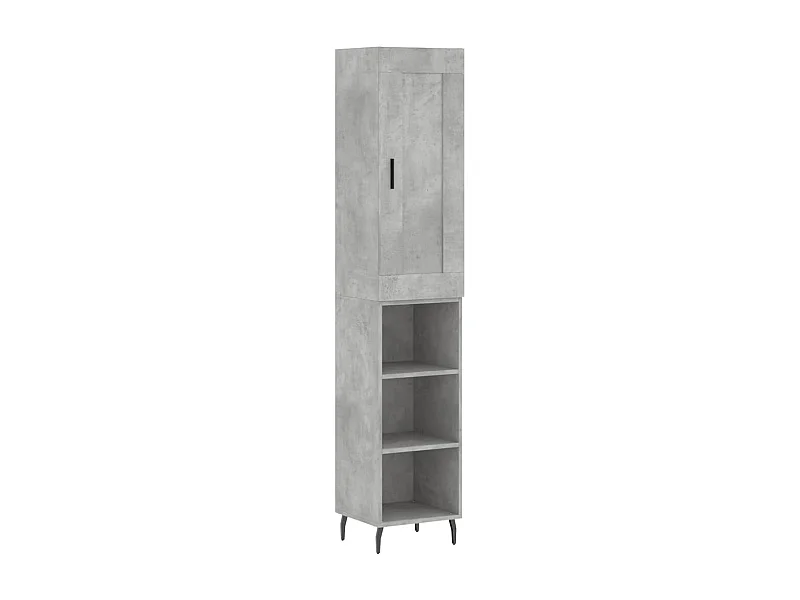 Aparador buffet cómoda armario mueble organizador cocina salón salón alto 34,5 x 34 x 180 cm madera contrachapada gris 02_0034341