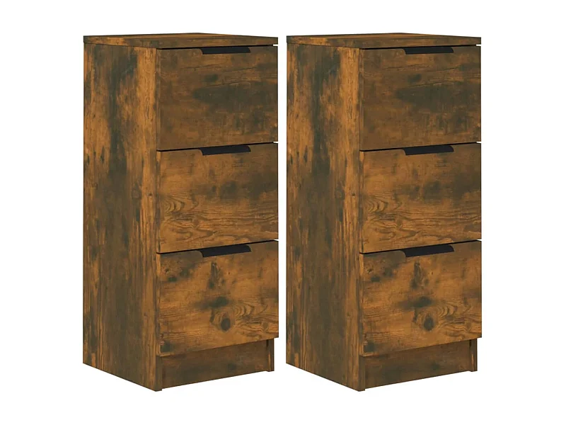 Credenza buffet cassettiera mobile contenitore organizer cucina soggiorno soggiorni set da 2 30 x 30 x 70 cm MDF marrone 02_0036724