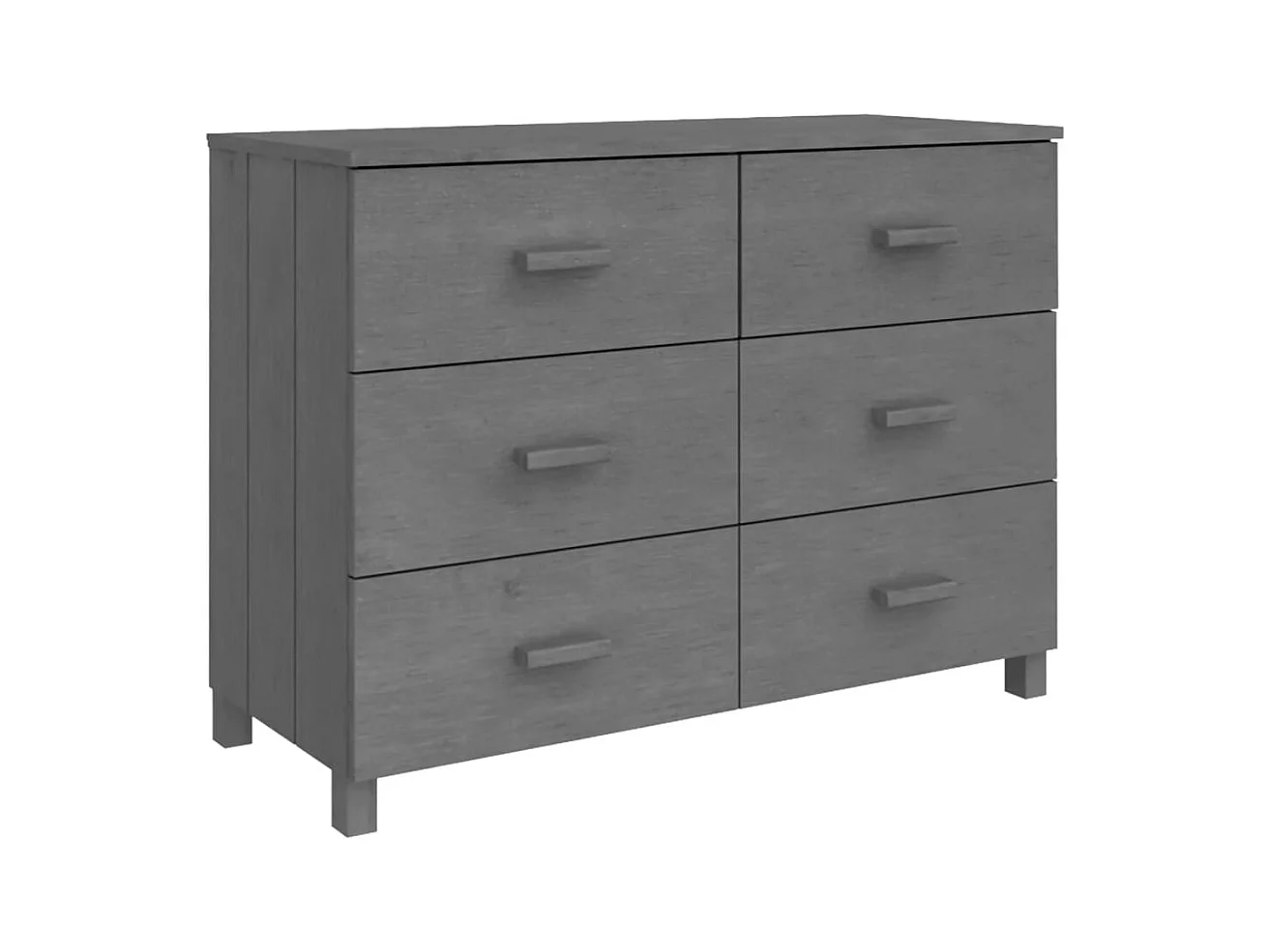 Credenza buffet cassettiera mobile contenitore organizer cucina soggiorno scuro 113 x 40 x 80 cm legno massello di pino grigio 02_0032163