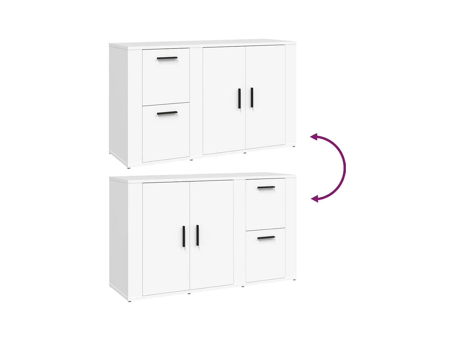 Credenza buffet cassettiera mobile contenitore organizer cucina soggiorno soggiorno 100 x 33 x 59,5 cm derivati ​​del legno bianco 02_0030152