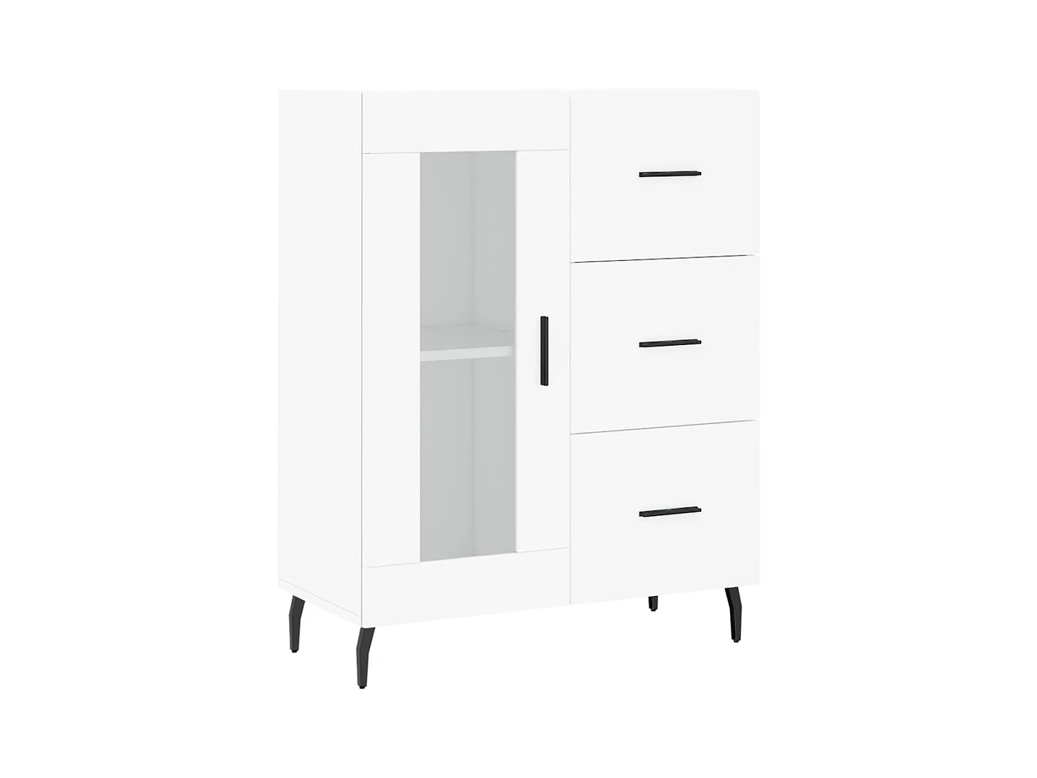 Buffet credenza cassettiera mobile contenitore organizer cucina soggiorno soggiorno alto 69,5 x 34 x 180 cm derivati ​​del legno bianco 02_0032568