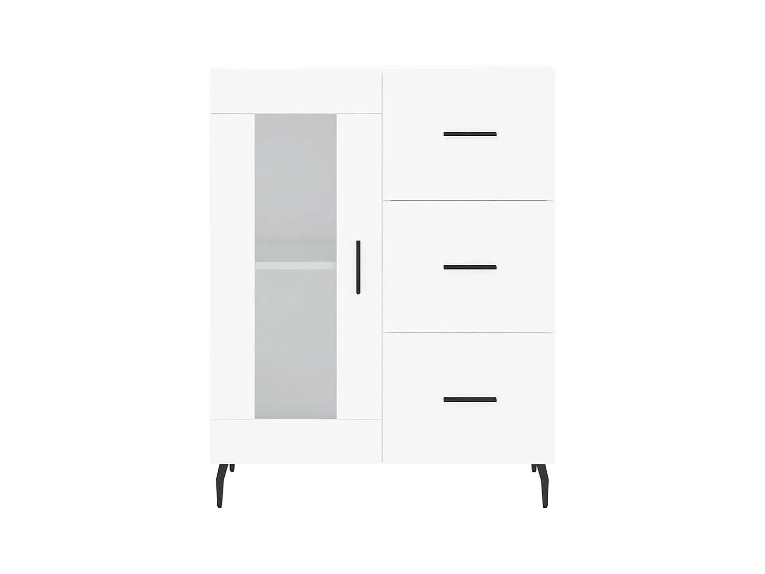 Buffet credenza cassettiera mobile contenitore organizer cucina soggiorno soggiorno alto 69,5 x 34 x 180 cm derivati ​​del legno bianco 02_0032568