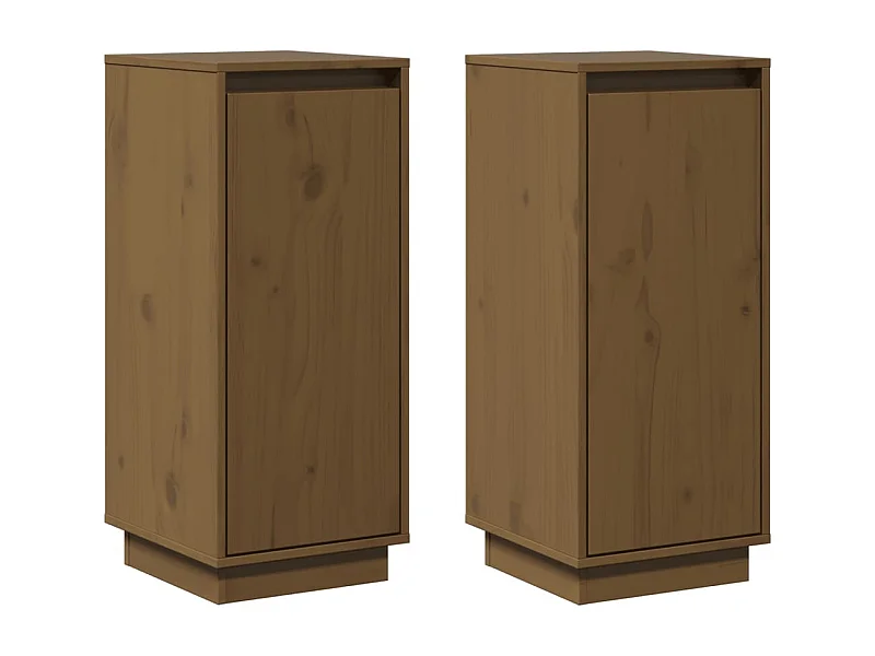 Aparador buffet cómoda armario unidad de almacenamiento organizador cocina salón salón juego de 2 31,5 x 34 x 75 cm madera maciza de pino marrón 02_0036884