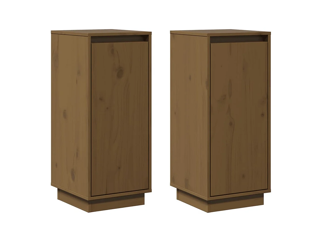 Aparador buffet cómoda armario unidad de almacenamiento organizador cocina salón salón juego de 2 31,5 x 34 x 75 cm madera maciza de pino marrón 02_0036884