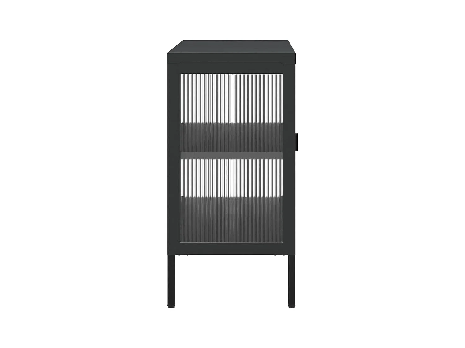 Aparador buffet cômoda armário organizador cozinha sala sala 105 x 35 x 70 cm vidro e aço preto 02_0035837