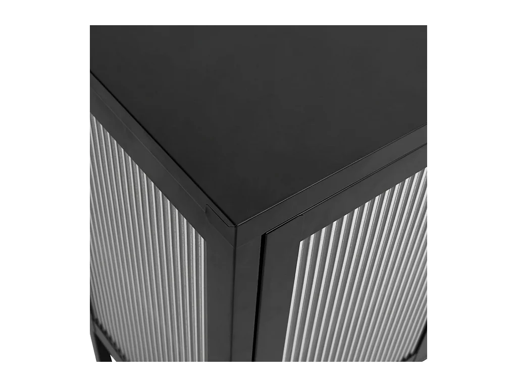 Aparador buffet cômoda armário organizador cozinha sala sala 105 x 35 x 70 cm vidro e aço preto 02_0035837