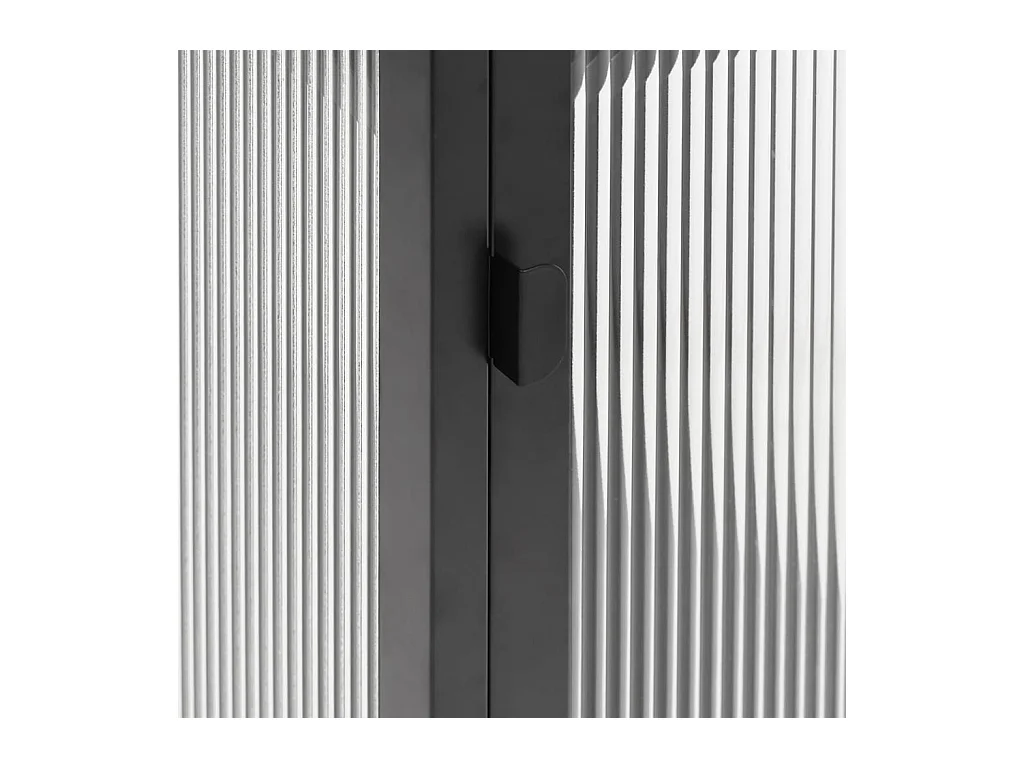 Aparador buffet cômoda armário organizador cozinha sala sala 105 x 35 x 70 cm vidro e aço preto 02_0035837