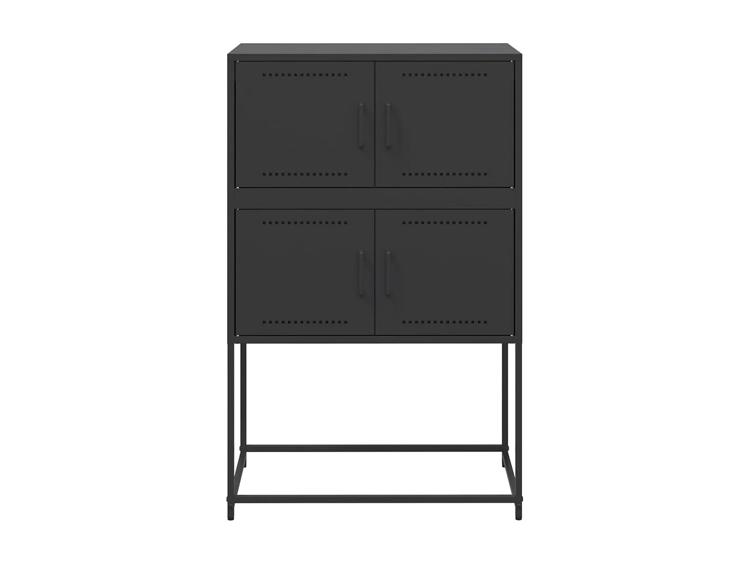 Credenza buffet cassettiera mobile contenitore organizer cucina soggiorno soggiorno 68,5 x 38,5 x 107 cm acciaio nero 02_0036016