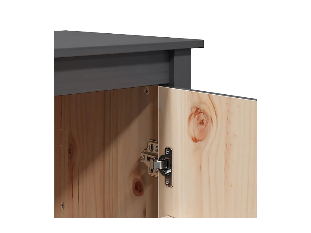 Buffet aparador cômoda armário organizador unidade cozinha sala sala 83 x 41,5 x 100 cm madeira de pinho cinza maciço 02_0031808