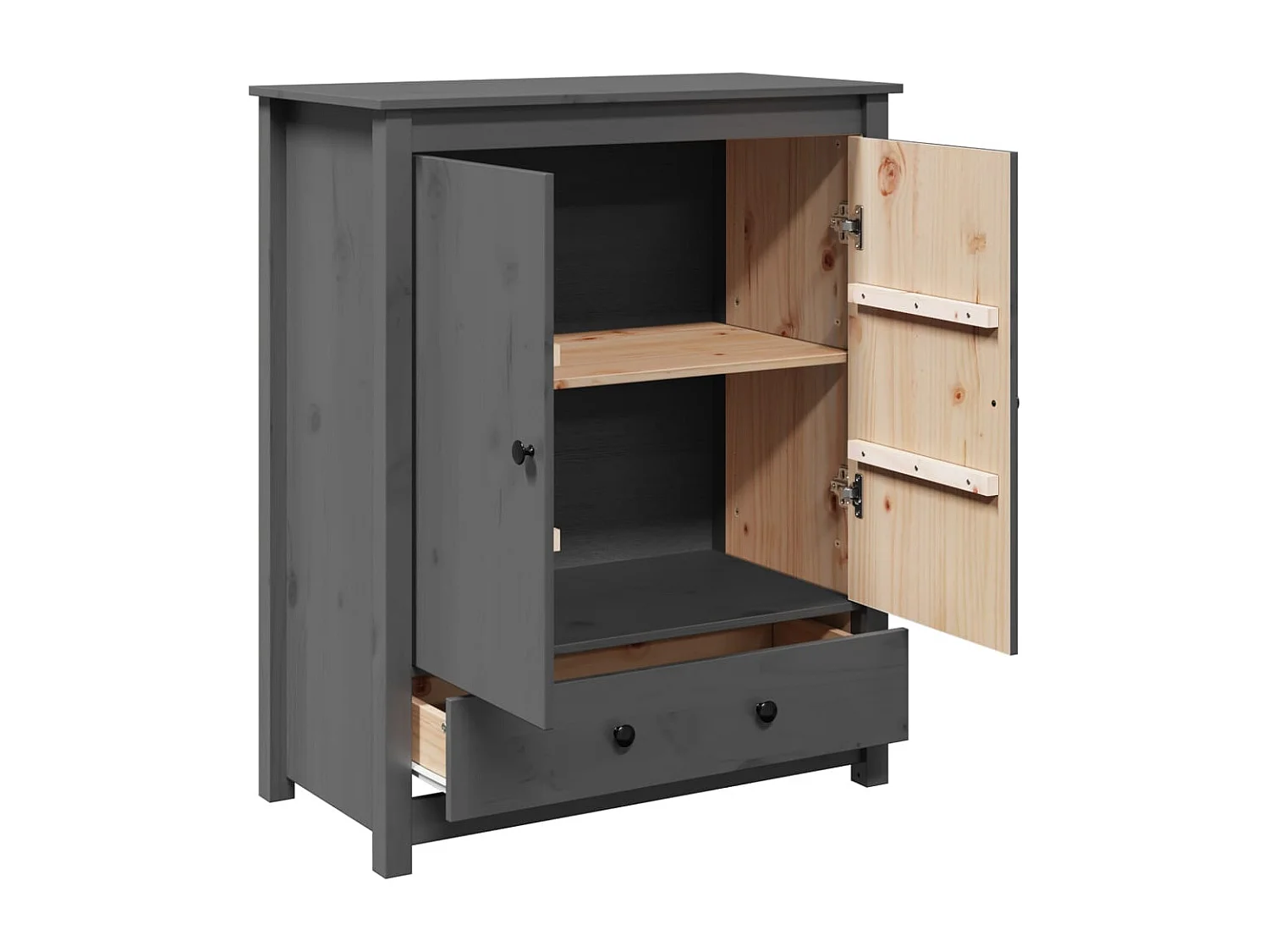 Aparador buffet cómoda mueble almacenaje organizador cocina salón salón 83 x 41,5 x 100 cm madera maciza de pino gris 02_0031808