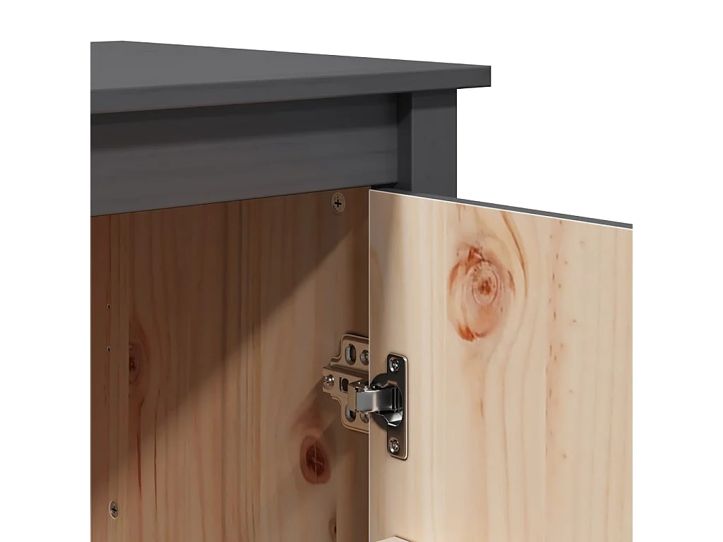 Aparador buffet cómoda mueble almacenaje organizador cocina salón salón 83 x 41,5 x 100 cm madera maciza de pino gris 02_0031808