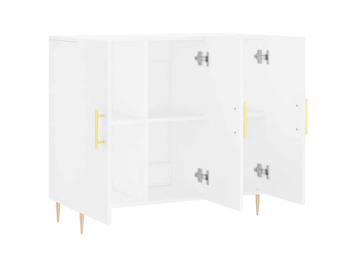 Credenza cassettiera cassettiera mobile contenitore organizer cucina soggiorno soggiorno 90 x 34 x 80 cm derivati ​​del legno bianco 02_0030532