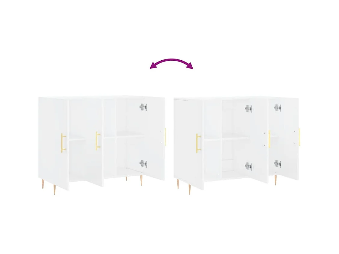 Credenza cassettiera cassettiera mobile contenitore organizer cucina soggiorno soggiorno 90 x 34 x 80 cm derivati ​​del legno bianco 02_0030532