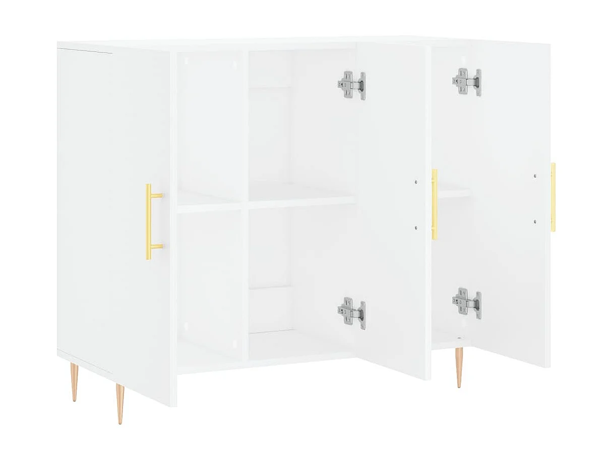 Aparador buffet cómoda mueble mueble de almacenaje organizador cocina salón salón 90 x 34 x 80 cm madera contrachapada blanco 02_0030532
