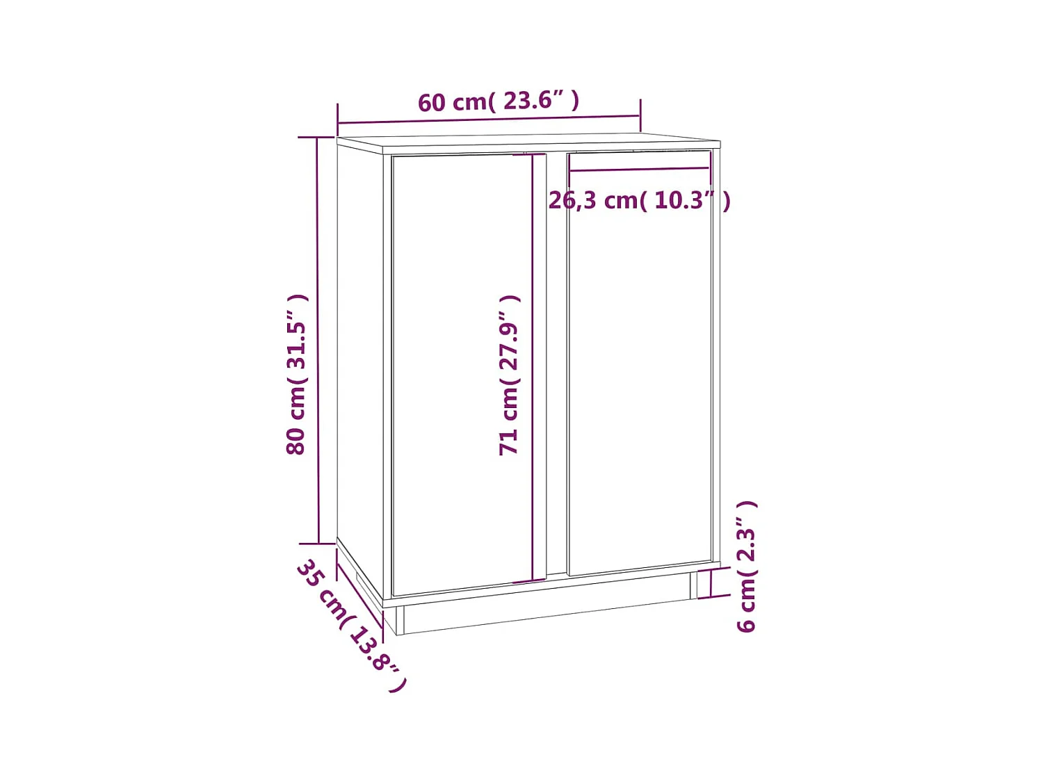 bahut commode armoire bois blanche 60 x 35 x 80 cm 02_0030373