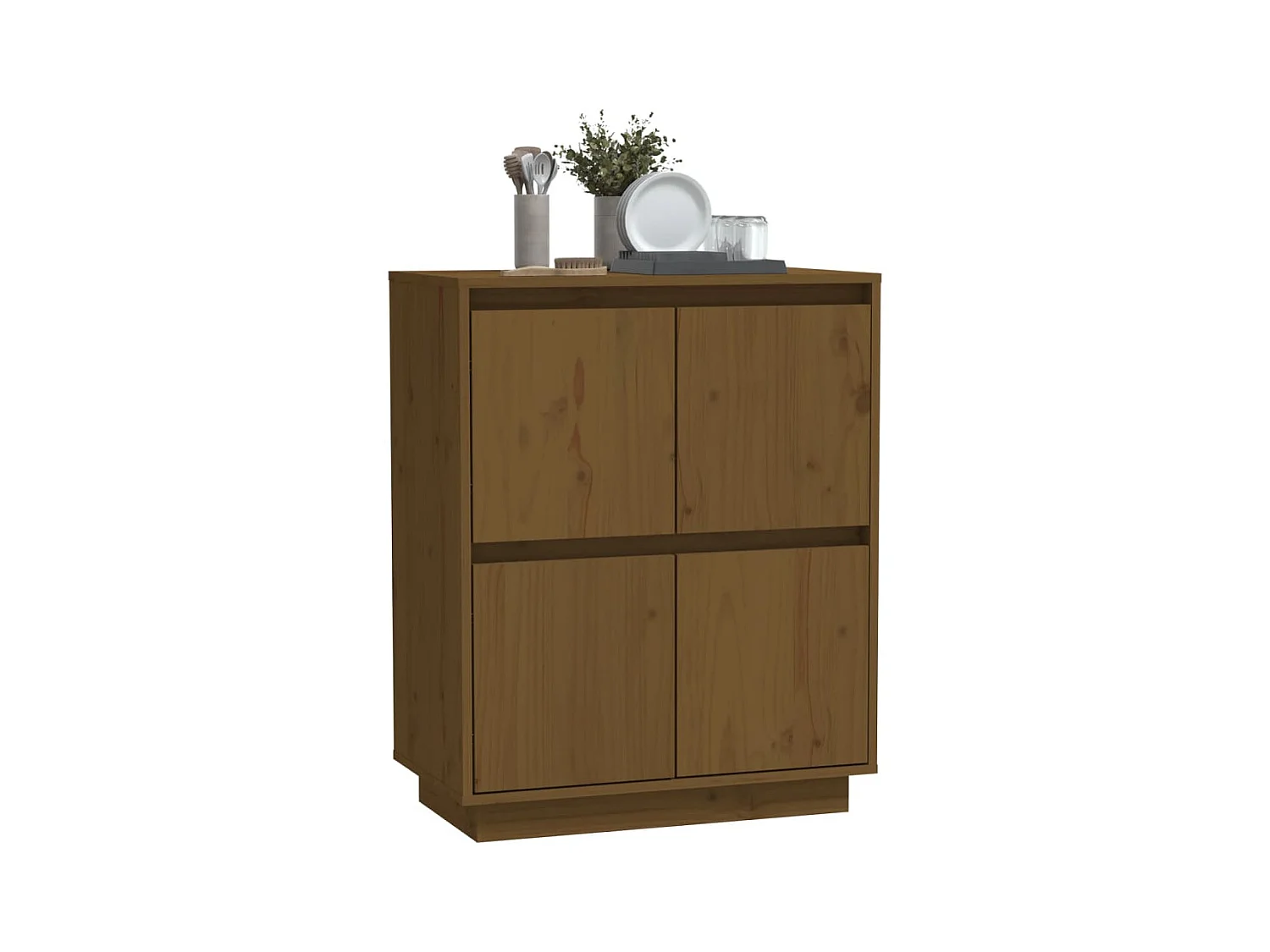 Credenza buffet cassettiera mobile contenitore organizer cucina soggiorno soggiorno 60 x 34 x 75 cm legno di pino massiccio marrone 02_0035750