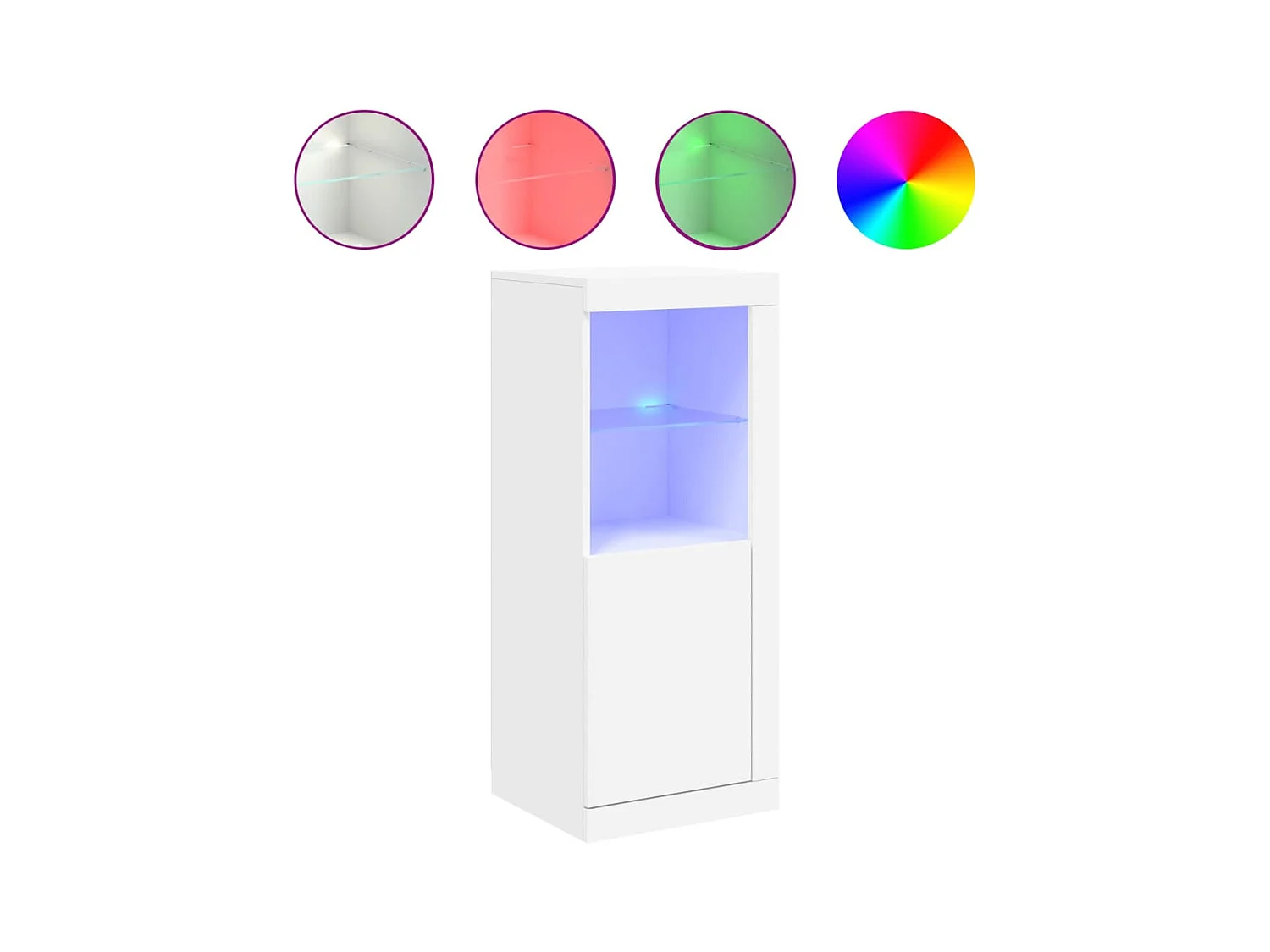 Credenza cassettiera cassettiera mobile contenitore organizer cucina soggiorno soggiorno con luci LED 41 x 37 x 100 cm bianco 02_0029849