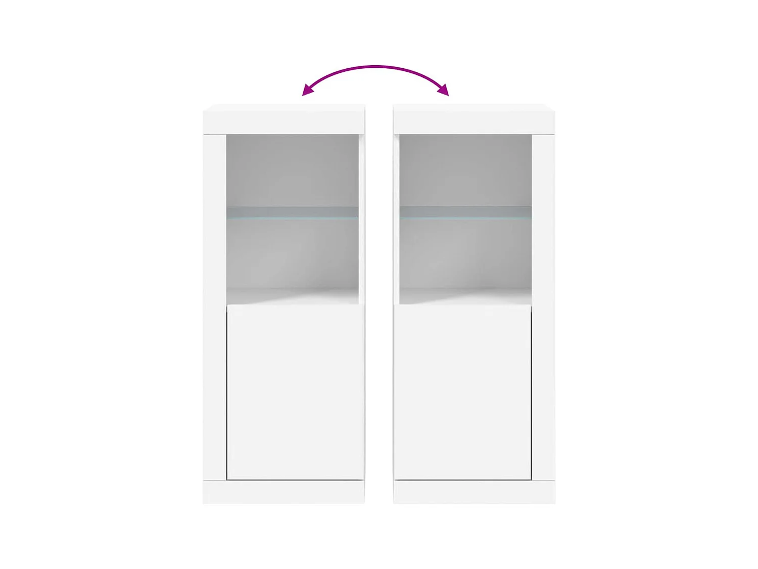 Credenza cassettiera cassettiera mobile contenitore organizer cucina soggiorno soggiorno con luci LED 41 x 37 x 100 cm bianco 02_0029849