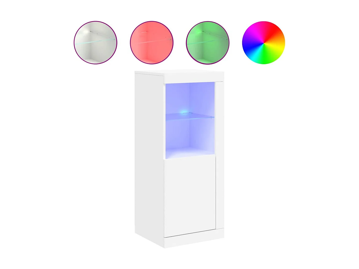 Aparador cômoda armário armário organizador cozinha sala sala com luzes LED 41 x 37 x 100 cm branco 02_0029849