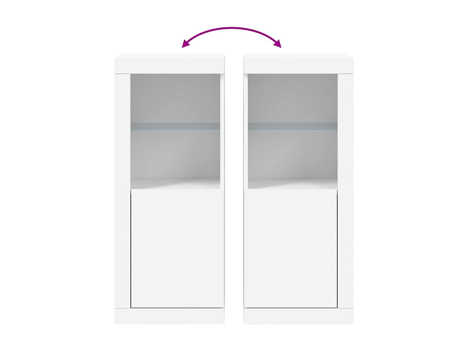 Aparador cômoda armário armário organizador cozinha sala sala com luzes LED 41 x 37 x 100 cm branco 02_0029849