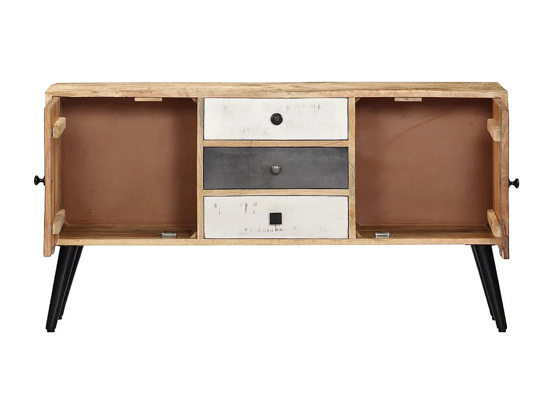 Aparador buffet cômoda armário organizador cozinha sala sala 118 x 30 x 62 cm madeira de mangueira maciça marrom 02_0029530