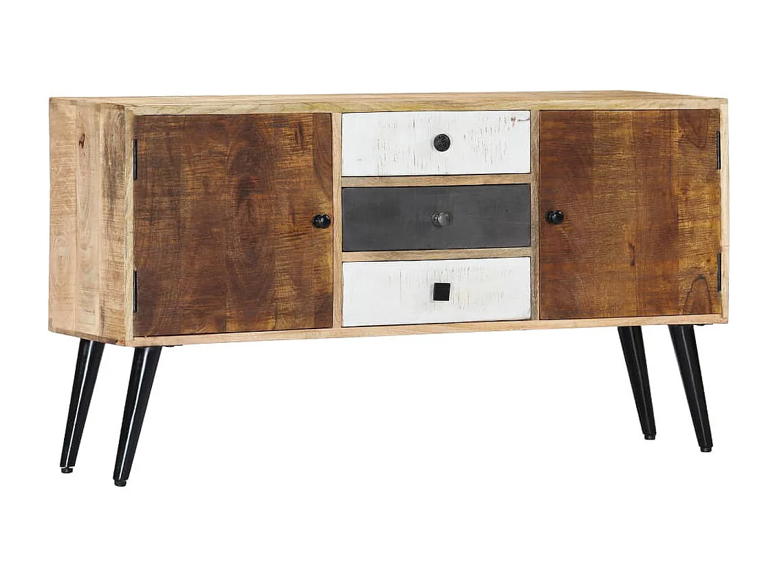 Aparador buffet cômoda armário organizador cozinha sala sala 118 x 30 x 62 cm madeira de mangueira maciça marrom 02_0029530