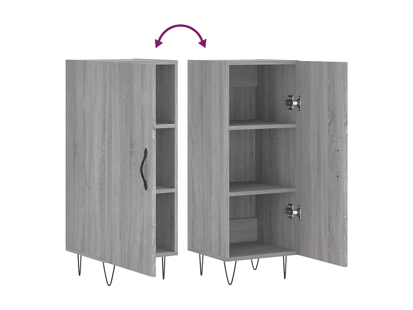 Credenza buffet cassettiera mobile contenitore organizer cucina soggiorno soggiorno Sonoma 34,5 x 34 x 90 cm derivati ​​del legno grigio 02_0036341