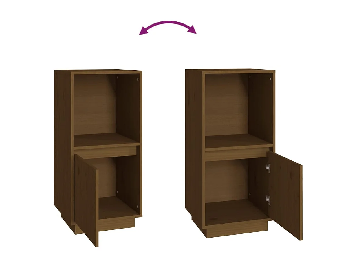 Aparador cômoda armário armário organizador cozinha sala sala 38 x 35 x 80 cm madeira maciça de pinho marrom 02_0035746