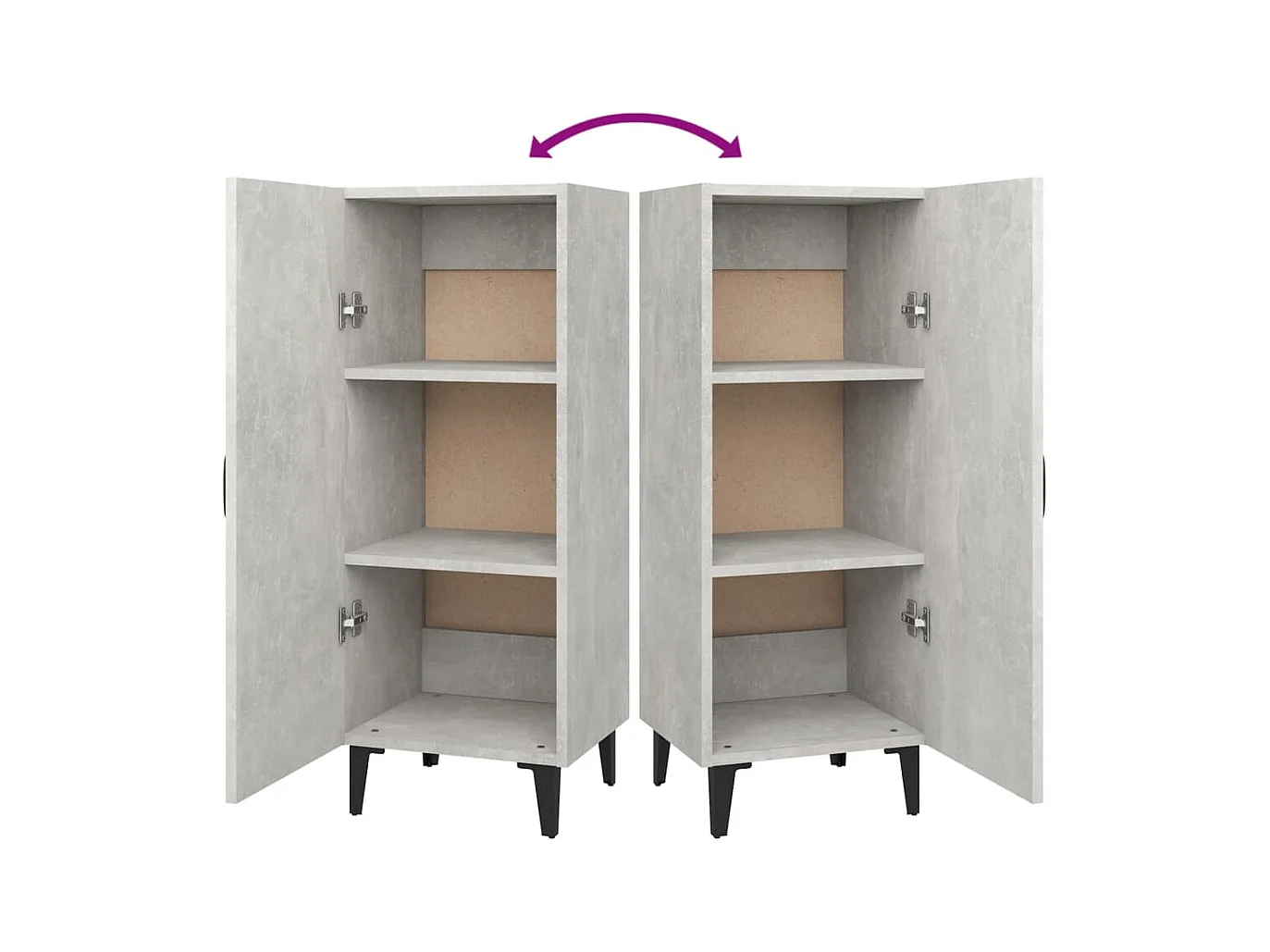 Credenza buffet cassettiera mobile contenitore organizer cucina soggiorno soggiorno 34,5 x 34 x 90 cm derivati ​​del legno grigio 02_0031894