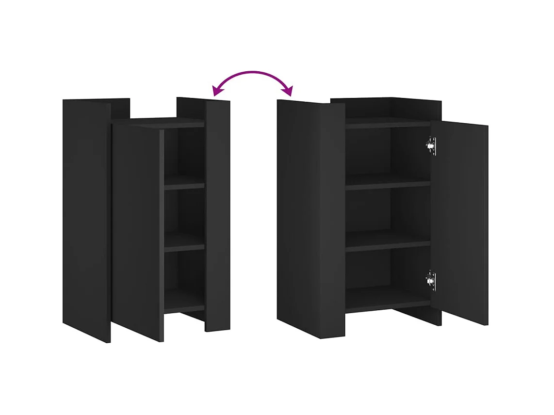 Credenza buffet cassettiera mobile contenitore organizer cucina soggiorno soggiorno 45 x 35 x 75 cm multistrato nero 02_0035945