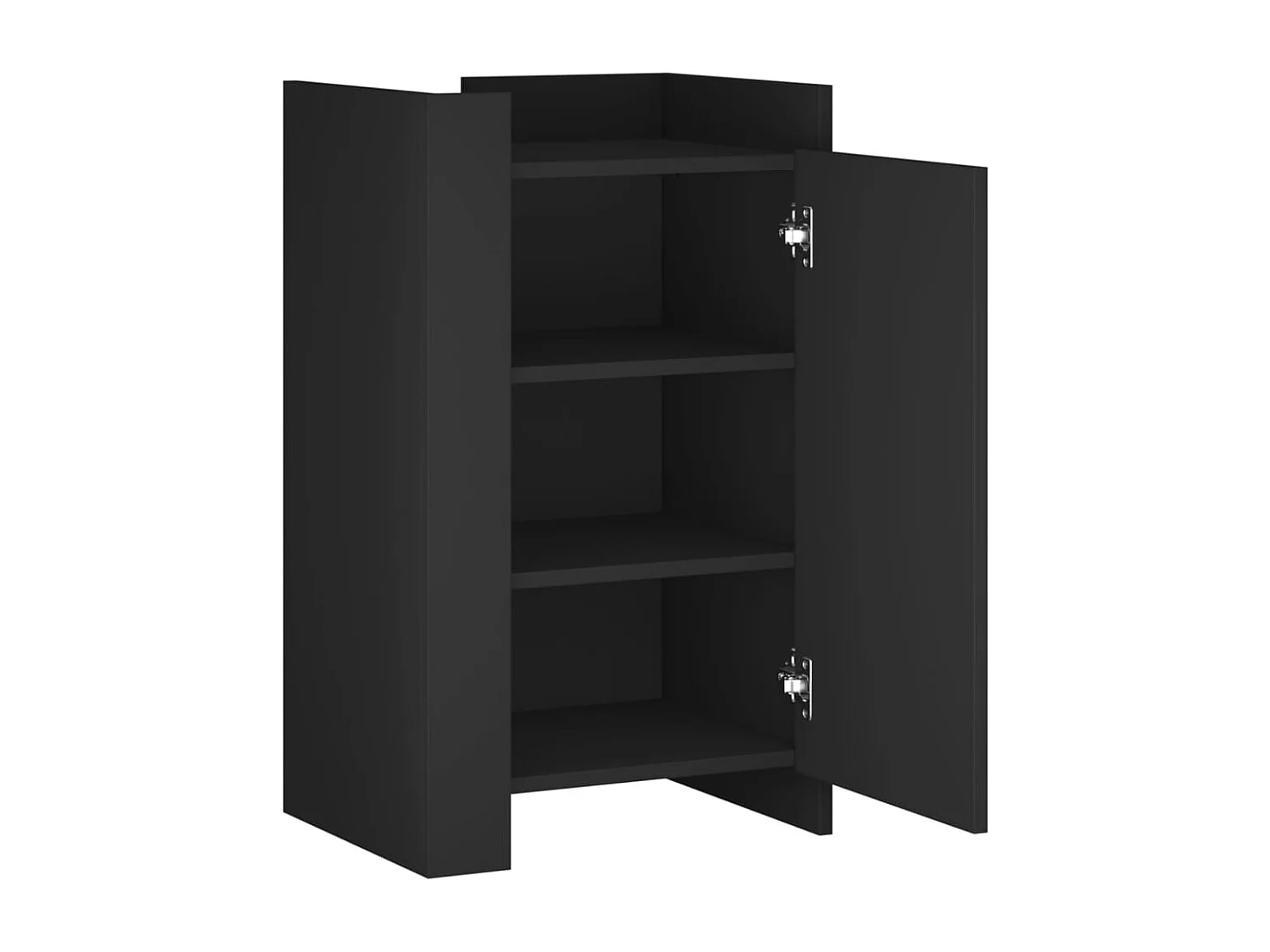 Buffet aparador cômoda armário unidade de armazenamento organizador cozinha sala de estar 45 x 35 x 75 cm madeira trabalhada preta 02_0035945