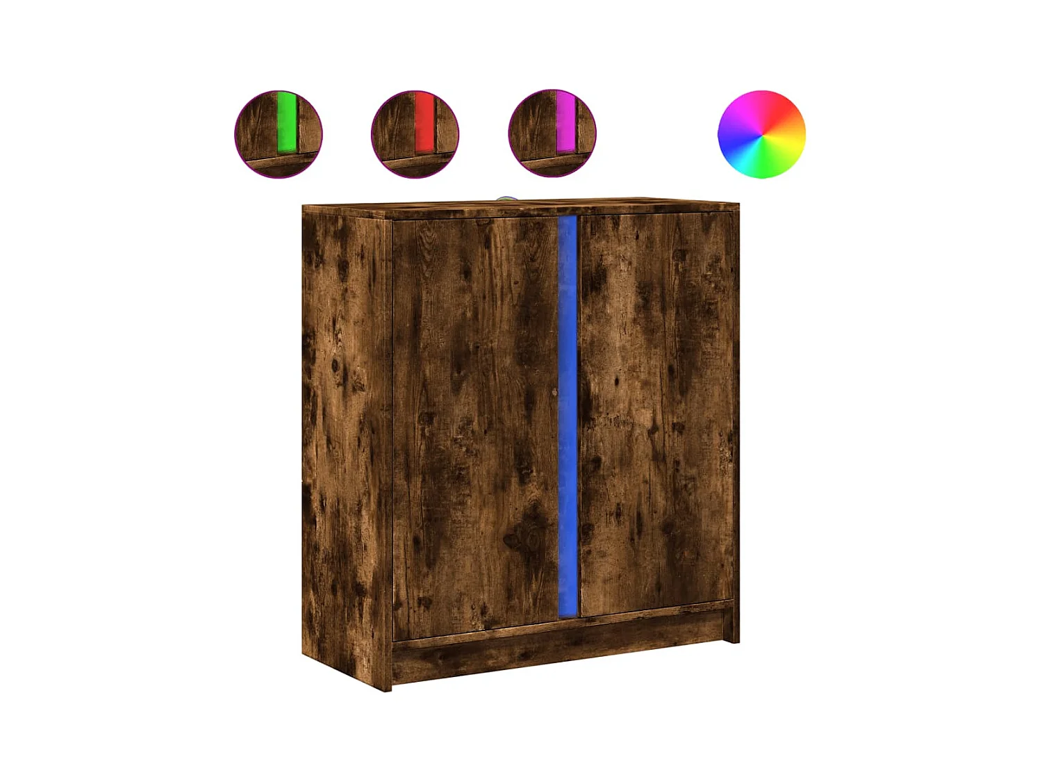 Aparador cómoda cómoda armario mueble organizador cocina salón salón con LED 77 x 34 x 85 cm madera contrachapada marrón 02_0029784