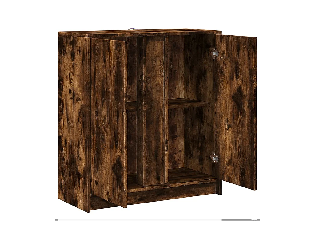 Aparador cómoda cómoda armario mueble organizador cocina salón salón con LED 77 x 34 x 85 cm madera contrachapada marrón 02_0029784