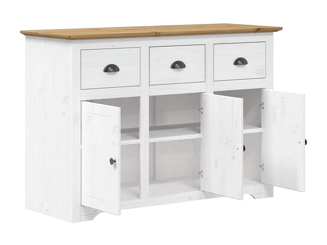Credenza buffet cassettiera mobile contenitore organizer cucina soggiorno soggiorno BODO e 115,5 x 44 x 80 cm legno massello di pino marrone 02_0030802