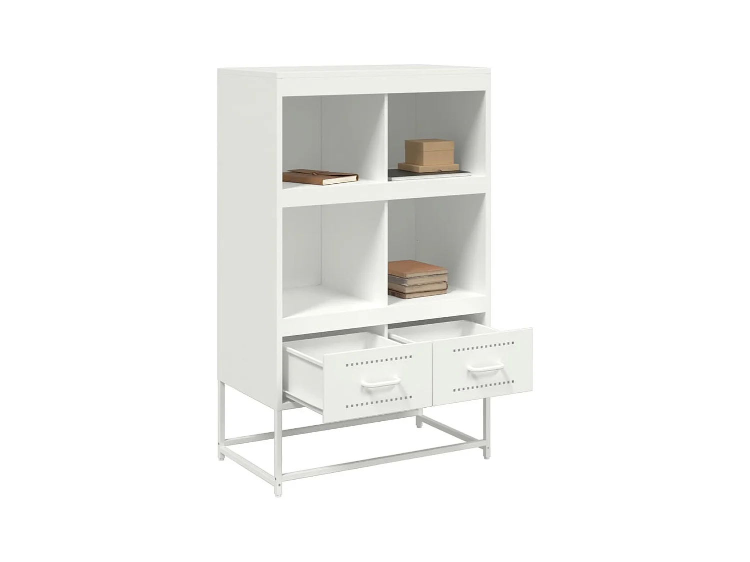 Aparador cómoda cómoda armario mueble organizador cocina salón salón alto 68 x 39 x 111,5 cm acero blanco 02_0032487