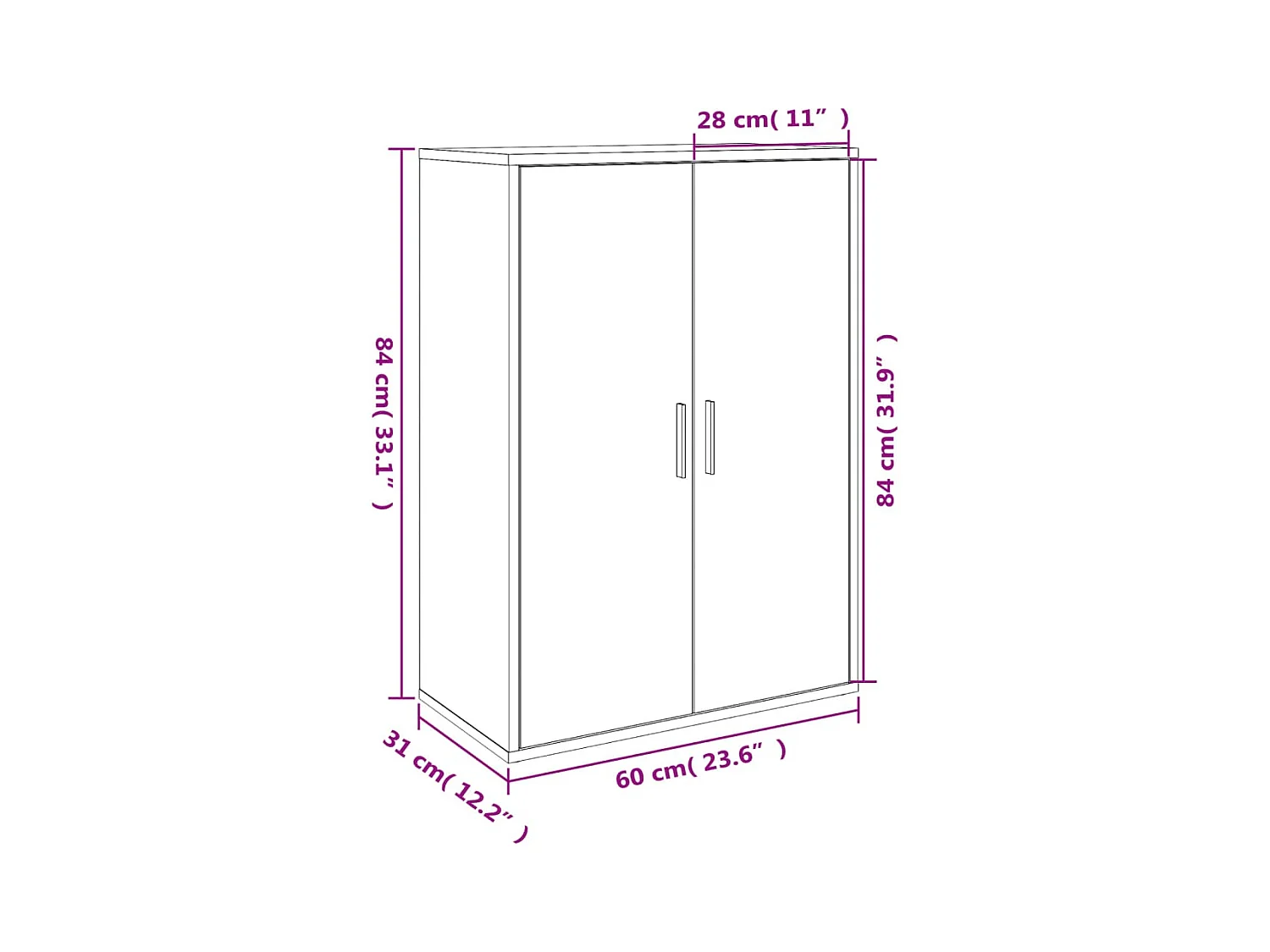 bahut commode armoire bois blanche 60 x 31 x 84 cm 02_0030345