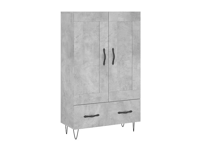 Aparador buffet cómoda mueble mueble de almacenaje organizador cocina salón salón alto 69,5 x 31 x 115 cm madera contrachapada gris 02_0034471